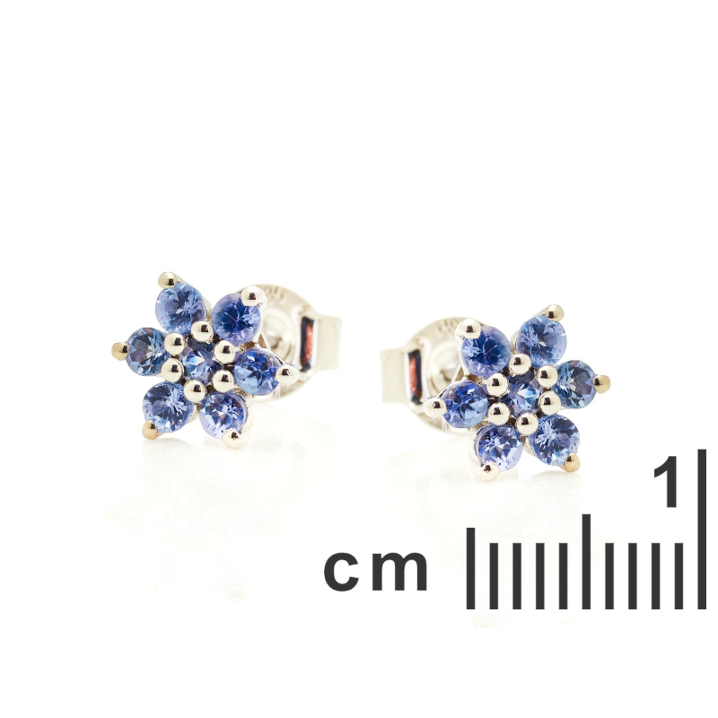 Orecchini lobo fiore tanzanite blu, per portare con te un'intenzione — foto 2