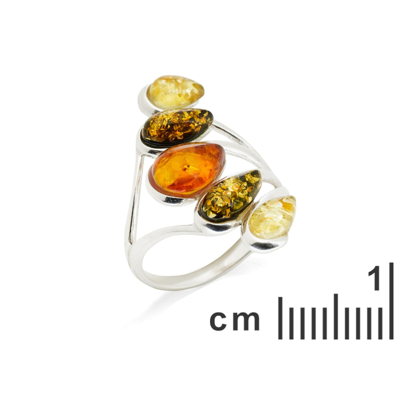 Anello ambra multicolore, per evocare i tempi antichi — foto 2