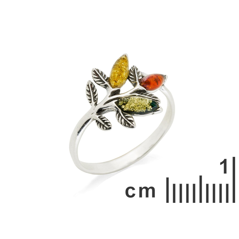 Anello foglie ambra multicolore, per parlare al tuo cuore — foto 2