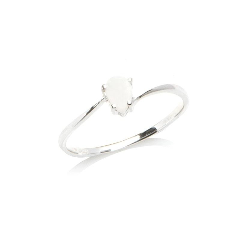 Anello con goccia di opale bianco, per portare l'australiana pietra del destino — foto 1