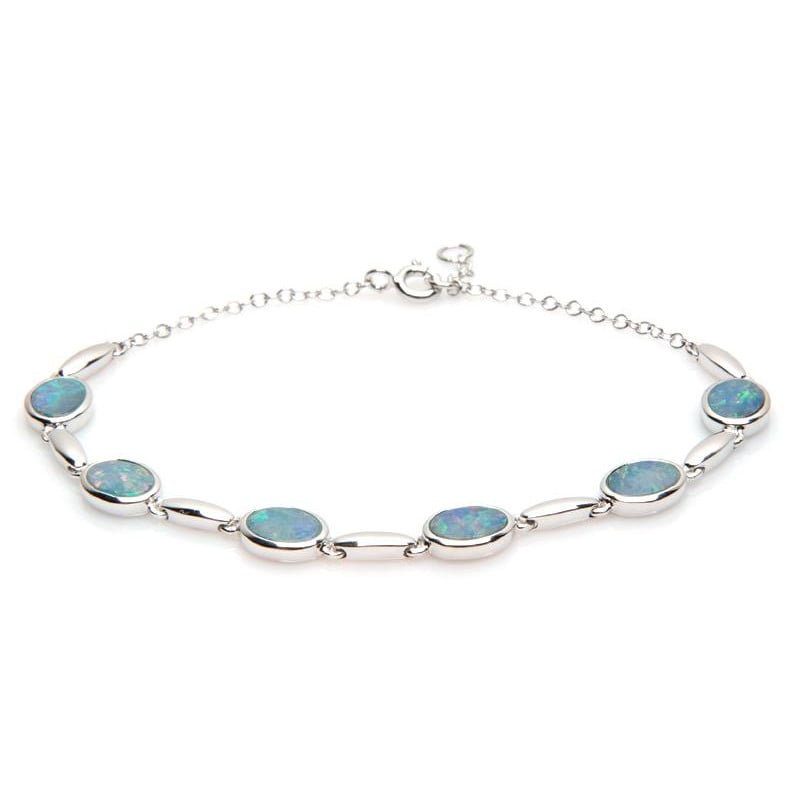 Bracciale in argento con opale blu, per illuminare ogni tuo gesto — foto 1