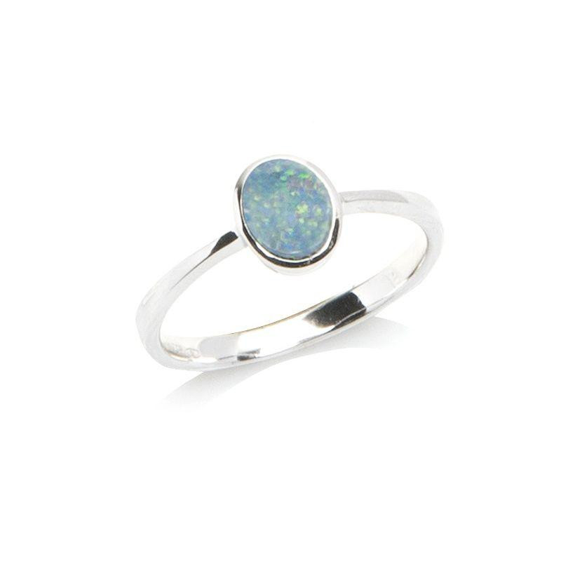 Anello opale blu ovale, per racchiudere i tuoi sogni — foto 1
