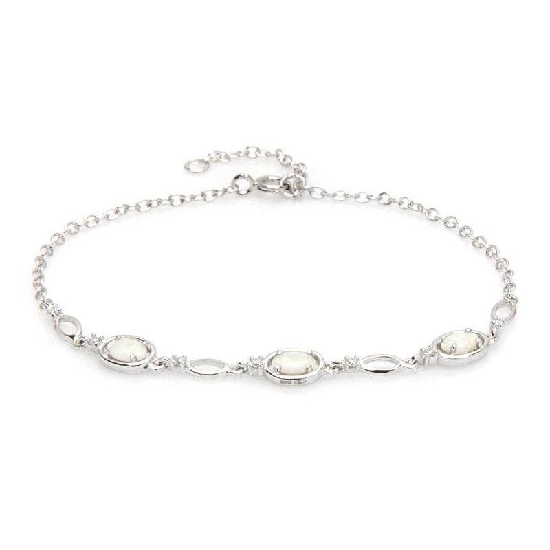 Bracciale in argento rodiato con opale e zircone, per celebrare la tua luce interiore — foto 1