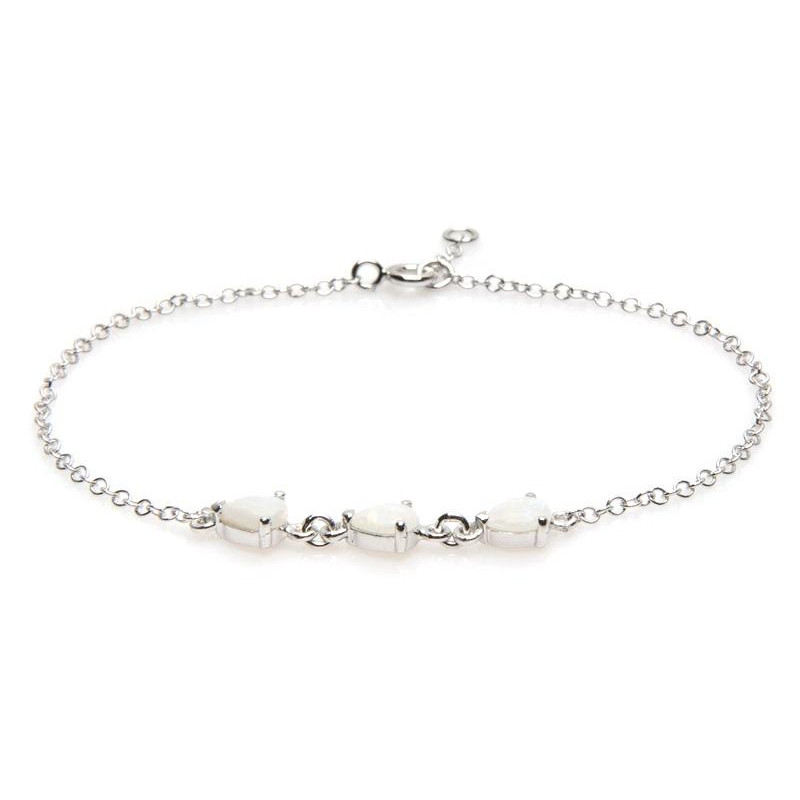 Bracciale in argento rodiato con opale bianco, per illuminare ogni tuo gesto — foto 1