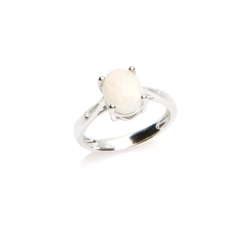 Anello opale bianco australiano ovale, per racchiudere la luce del giorno — foto 1
