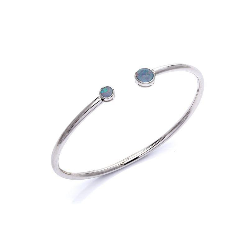 Bracciale con doppietto rotondo opale blu, per custodire i tuoi sogni — foto 1