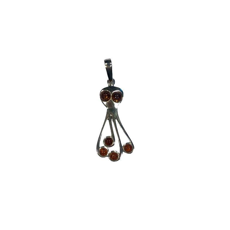 Ciondolo Polpo Ambra Cognac, Ricordo Marino — foto 1