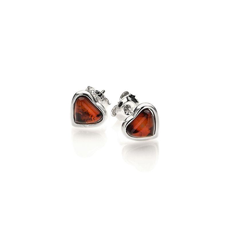 Orecchini cuore ambra cognac, per regalare l'eterna tenerezza — foto 1