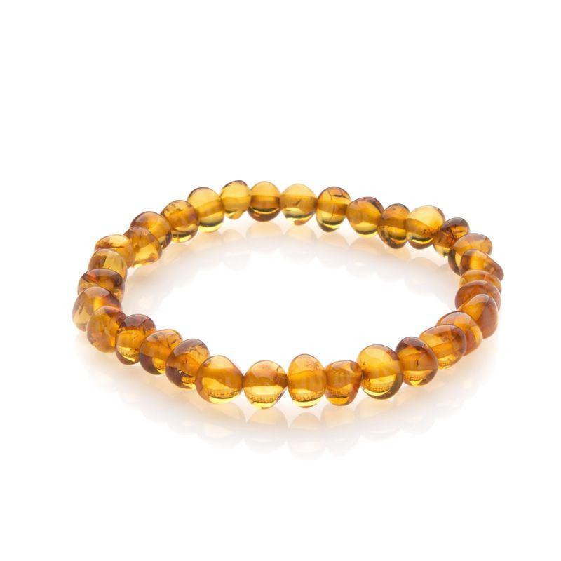 Bracciale per bambini in ambra cognac del Mar Baltico, per portare luce ai loro giorni (12-13 cm) — foto 1