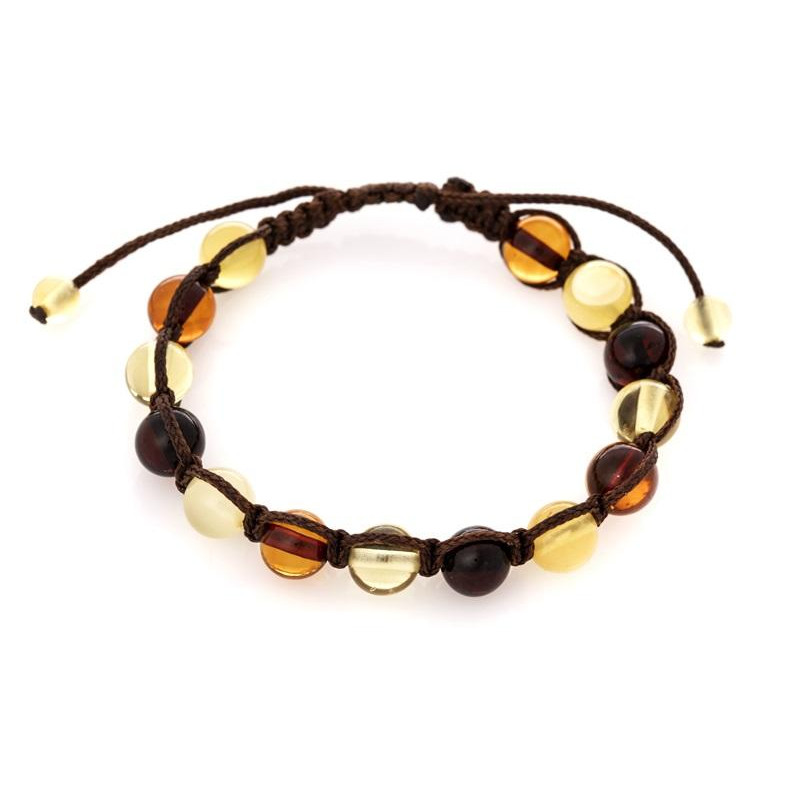 Bracciale in ambra naturale multicolore del Mar Baltico, 19 cm, per ricordare la tua luce — foto 1