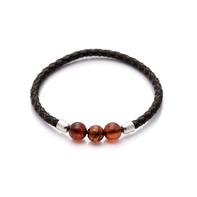 Bracciale in ambra naturale cognac del Mar - per trasmettere calore e stabilità — foto 1