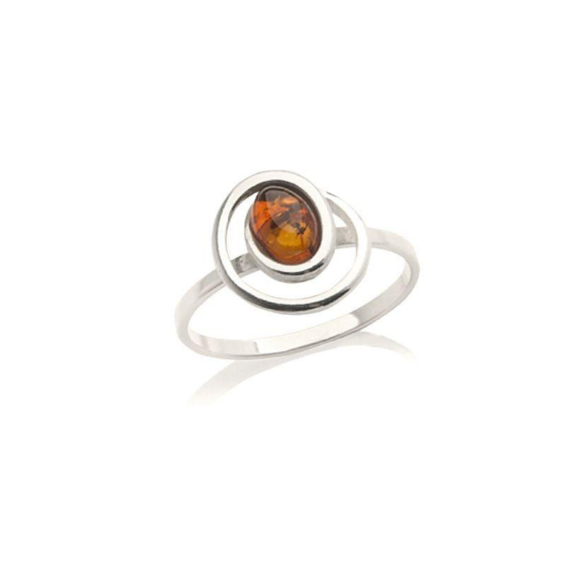 Anello tondo ambra cognac, per custodire i ricordi — foto 1
