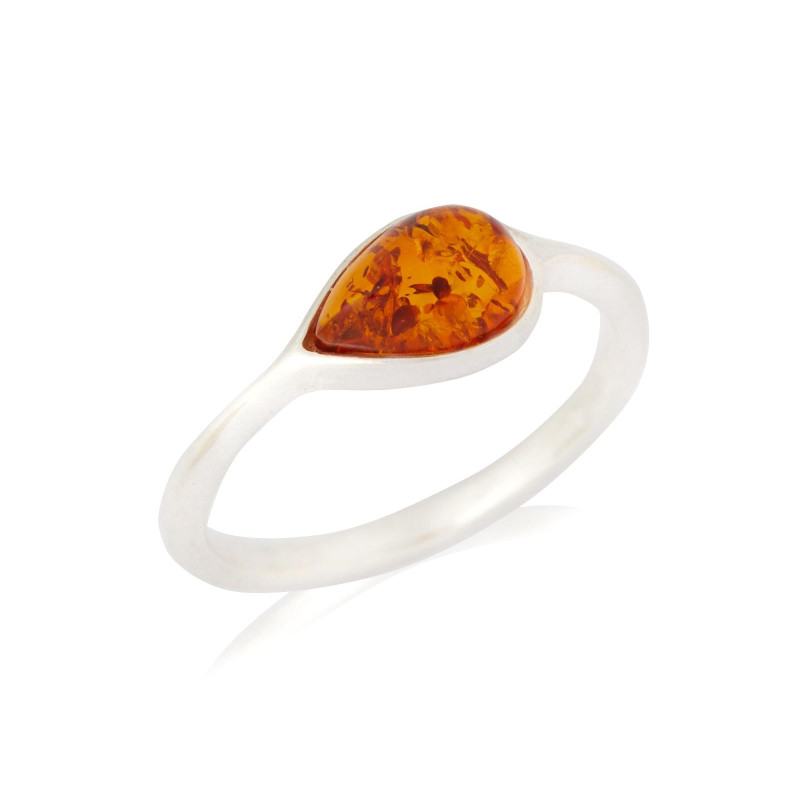 Anello in argento con ambra dal Mar Baltico, per ricordare le bellezze naturali — foto 1