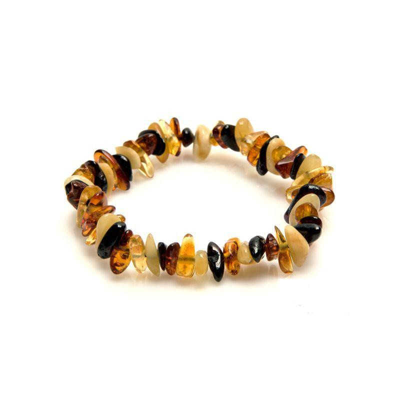 Bracciale in ambra multicolore con scaglie, per custodire la tua luce interiore — foto 1