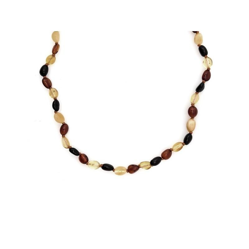 Collana d’ambra multicolore oliva per bambini, un filo di luce, per custodire i sogni — foto 1