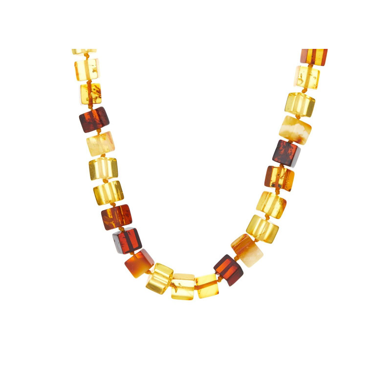 Collana con cubo di ambra naturale multicolore del Mar Baltico, 50 cm, per custodire la luce dei ricordi — foto 1