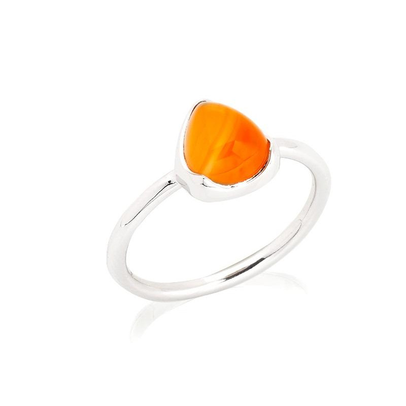 Anello triangolo corniola arancione, per celebrare la vitalità — foto 1