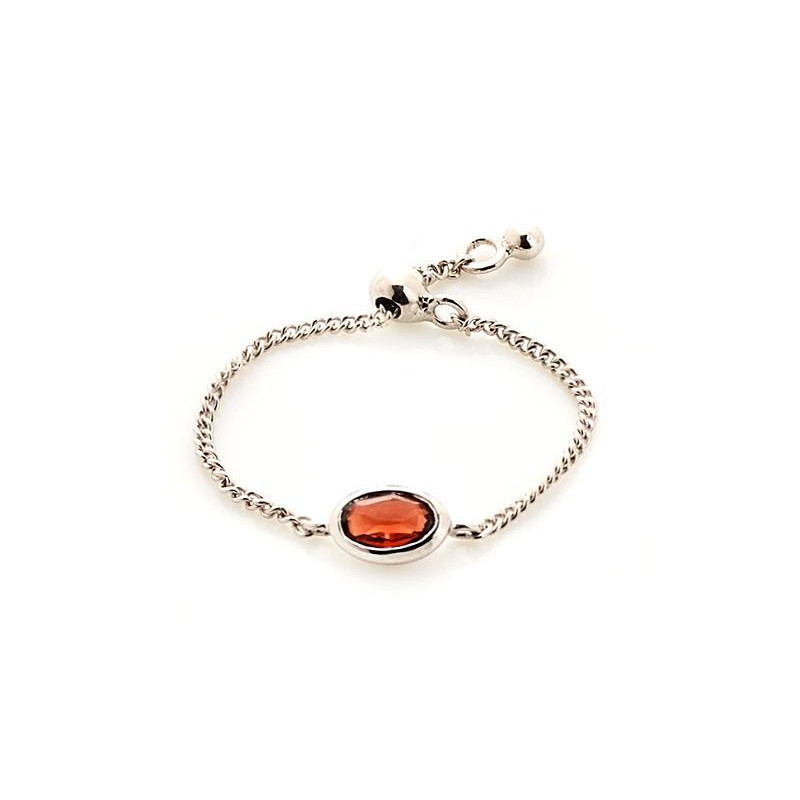 Anello ovale regolabile con granato rosso, per portare l'amore nel cuore — foto 1