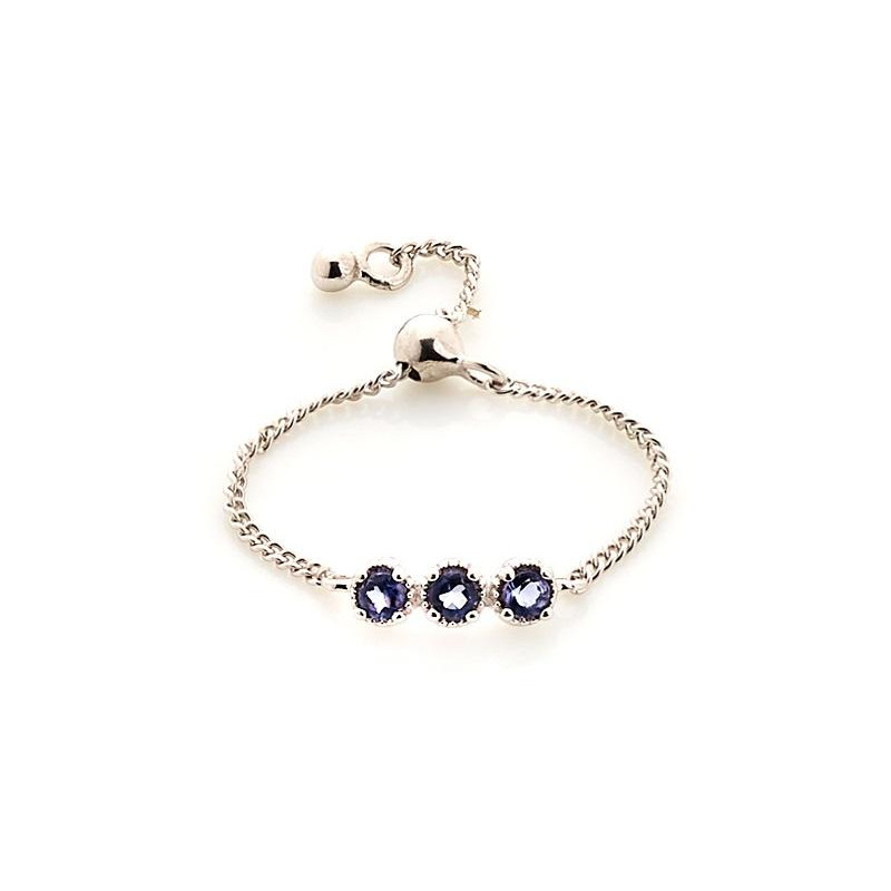 Anello tondo regolabile multipietra iolite blu, per esprimere la tua essenza — foto 1