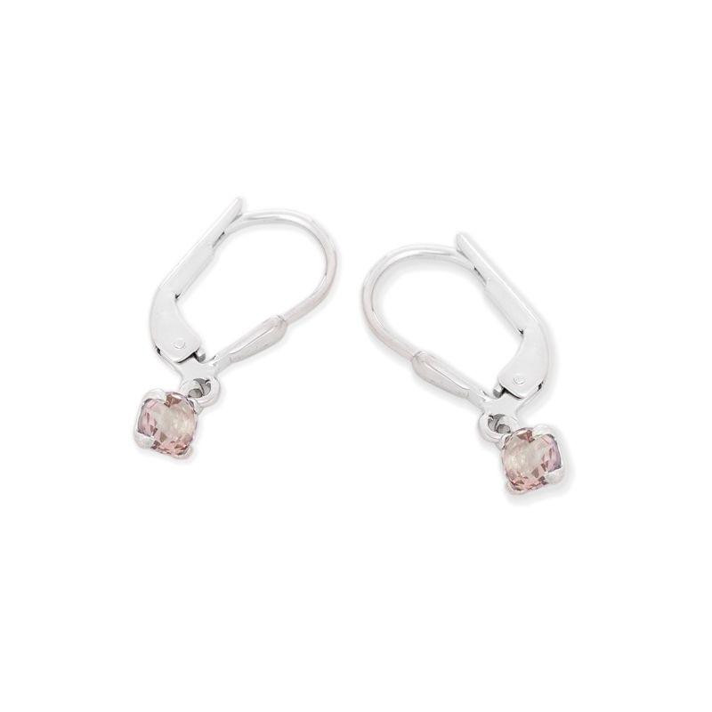 Orecchini in argento 925 rodiato con quarzo rosa naturale, per custodire l’amore — foto 1