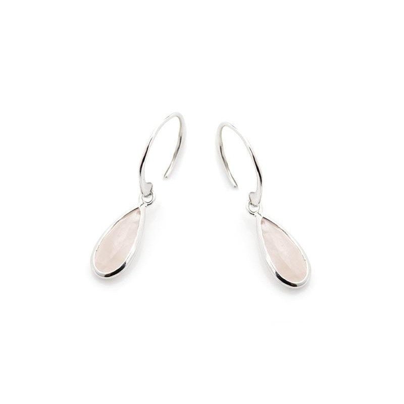 Orecchini in argento con quarzo rosa, per illuminare il cuore, per ricordare l'amore vero — foto 1