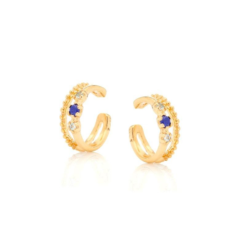 Anello piercing con topazio azzurro naturale, per afferrare la luce del giorno — foto 1