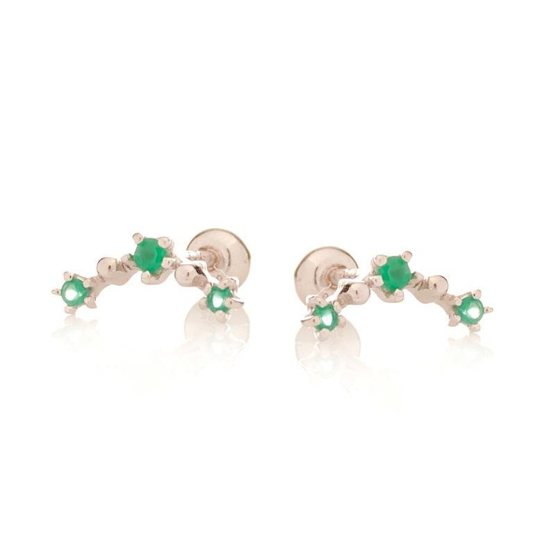 Piercing in argento rodiato con onice verde naturale, per celebrare la tua autenticità — foto 1