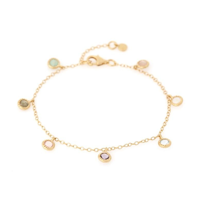 Bracciale di argento dorato con pietre multicolori, per celebrare la tua unicità — foto 1