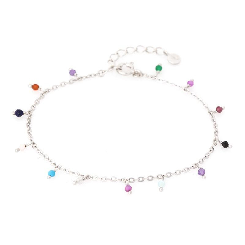 Bracciale in argento 925 rodiato con pietre multicolori, per celebrare la tua unicità — foto 1