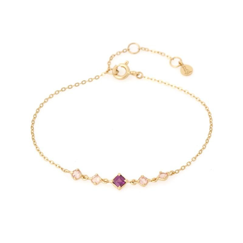 Bracciale granato e quarzo rosa, intensità dolcezza — foto 1
