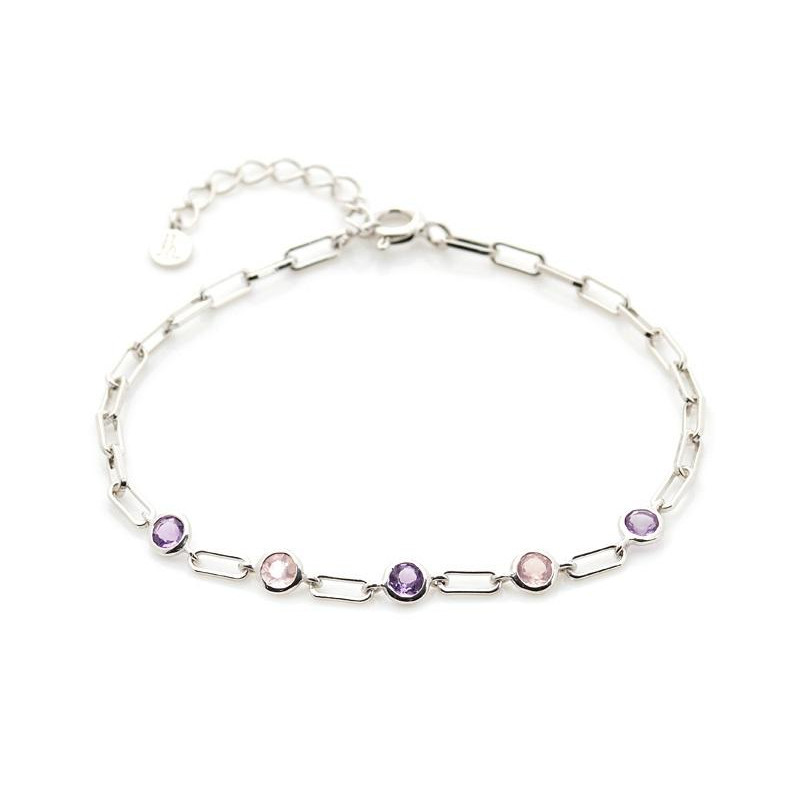 Bracciale Ametista e Quarzo Rosa, Sogno Rosso — foto 1