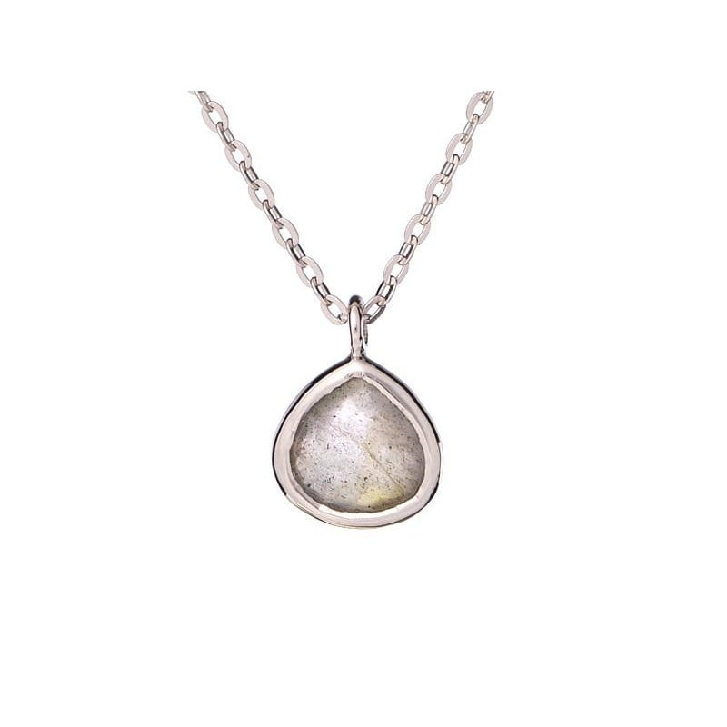 Collana cuore in argento 925 rodiato con labradorite, per custodire il tuo amore — foto 1