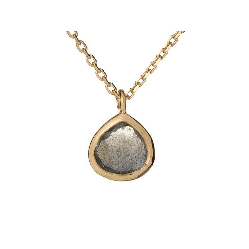 Collana cuore in argento dorato 925 con labradorite, per custodire l'amore che ti guida — foto 1
