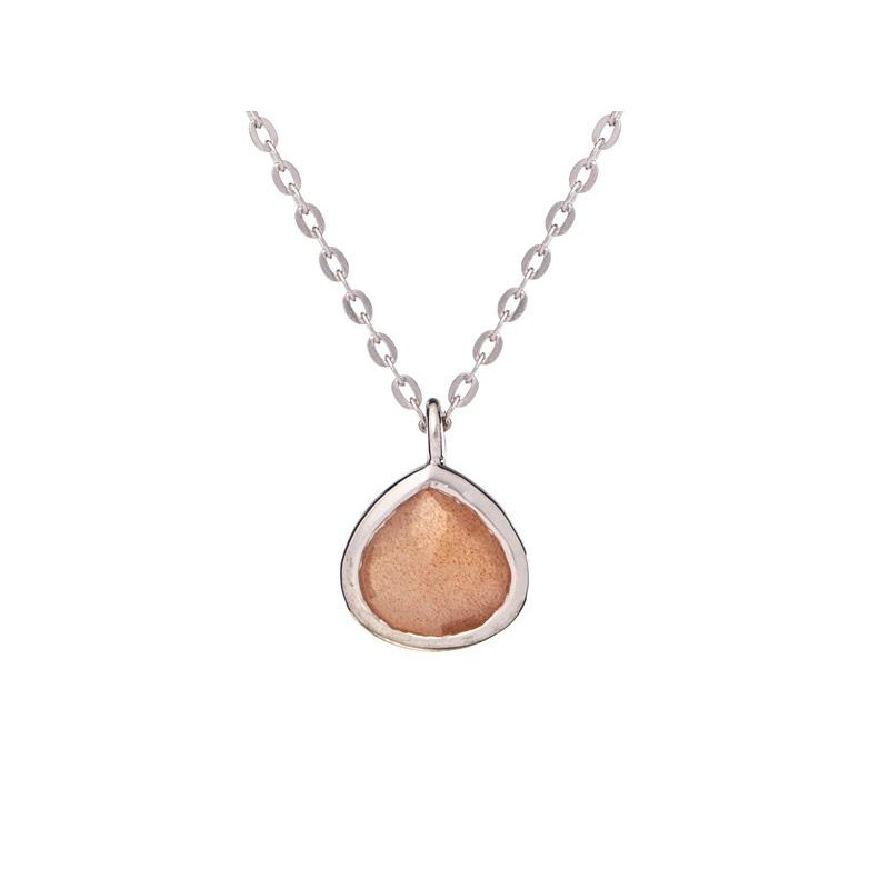 Collana cuore pietra luna rosa, per racchiudere il tuo amore — foto 1