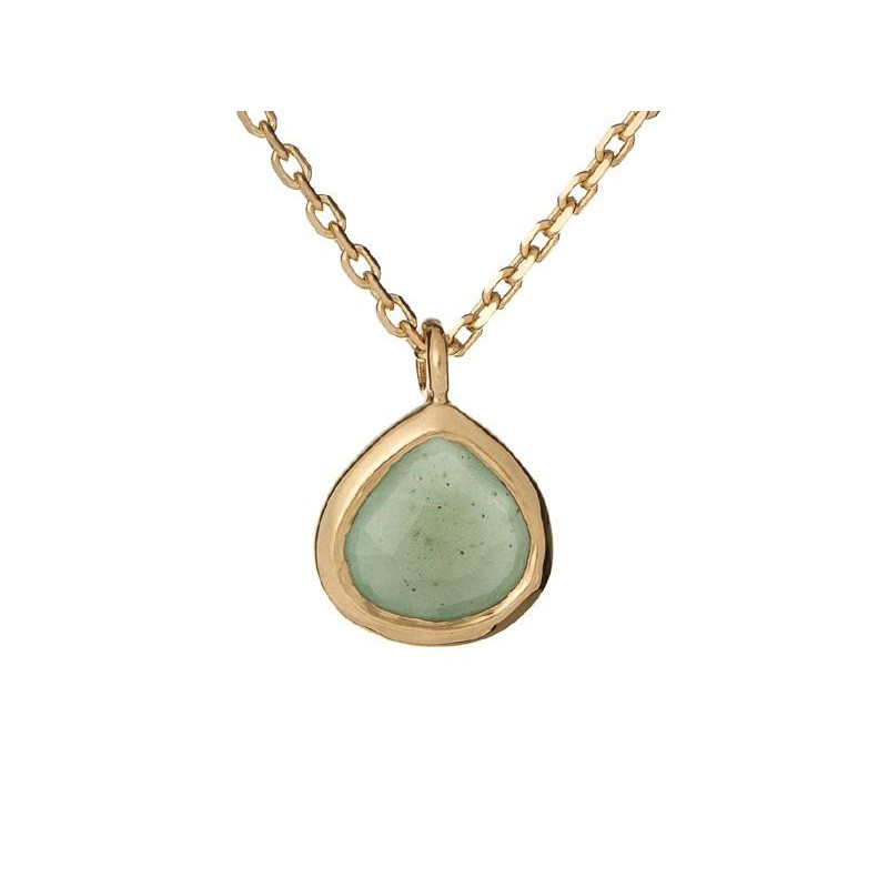 Collana cuore in argento dorato con avventurina verde, per custodire il tuo amore — foto 1
