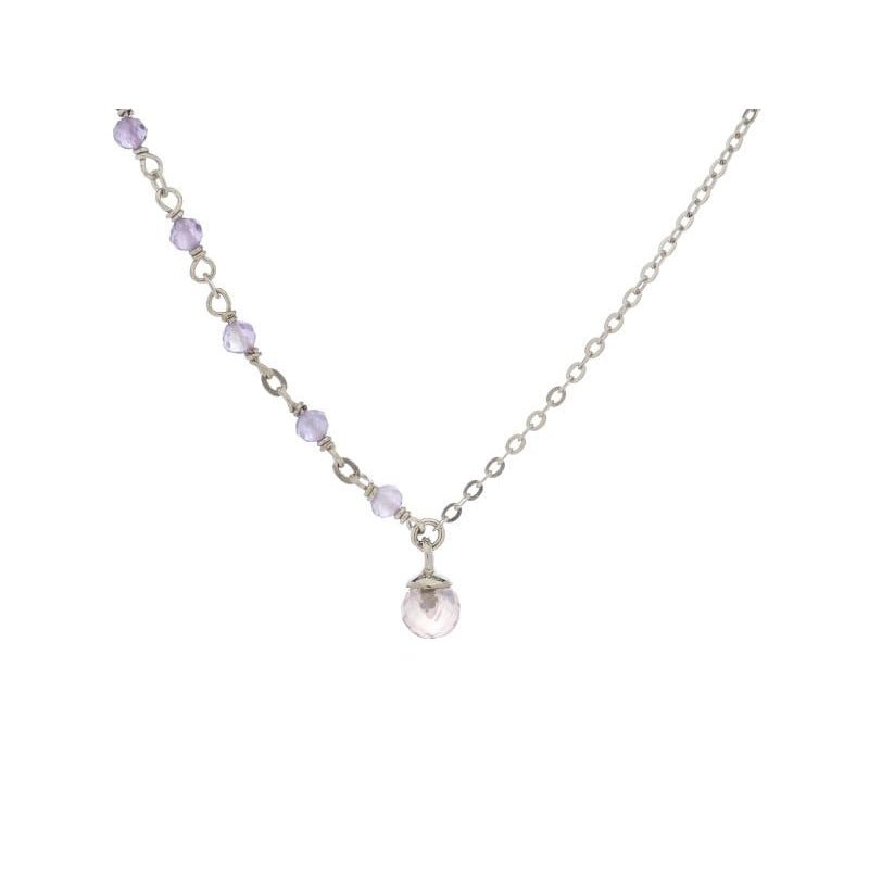 Collana Ametista e Quarzo Rosa, Per unire i tuoi cuori — foto 1