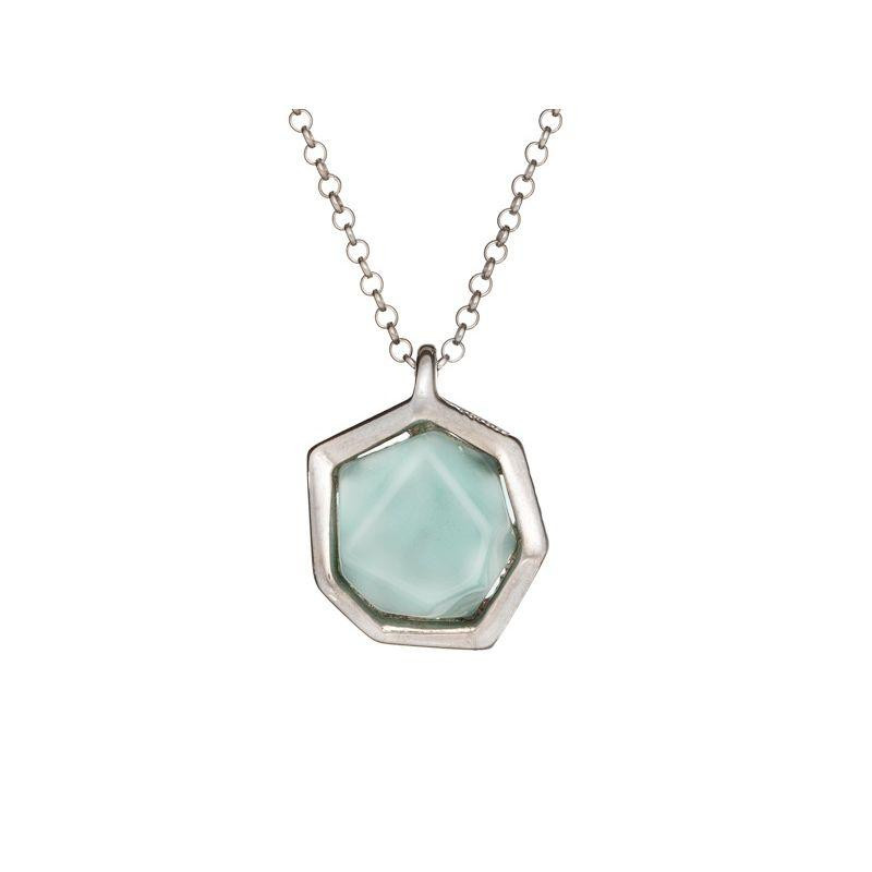 Collana in argento con pietra d'agata acqua, per custodire la serenità della mente — foto 1