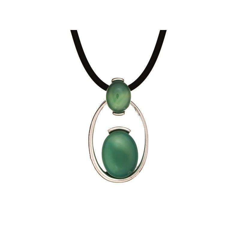 Collana in argento con pietra di agata verde - per tenere accesa la serenità dentro di sé — foto 1