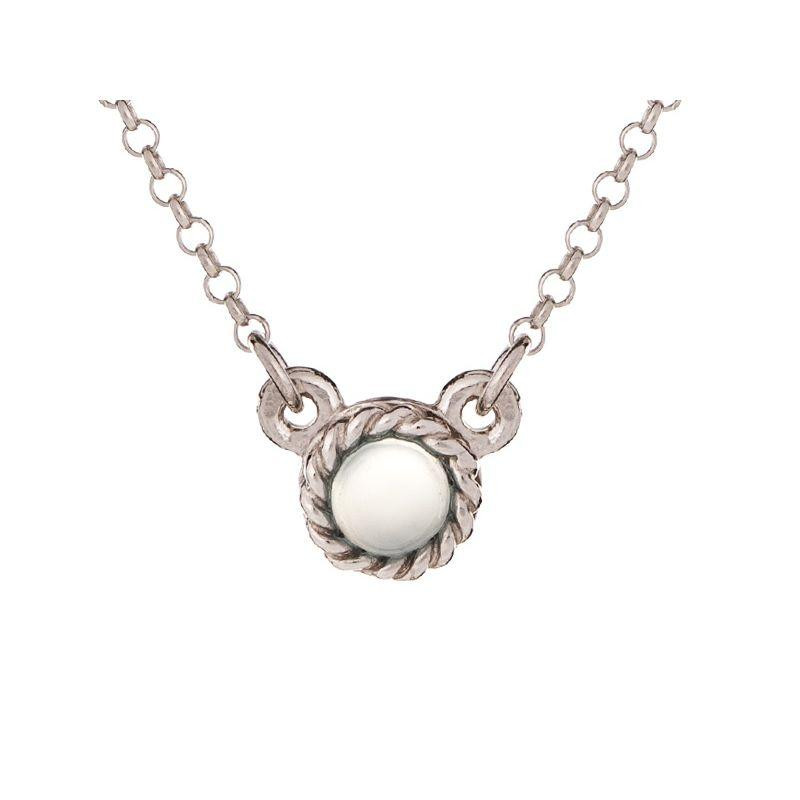 Collana tonda in argento 925 con agata acqua naturale tinta, per custodire la tua serenità — foto 1