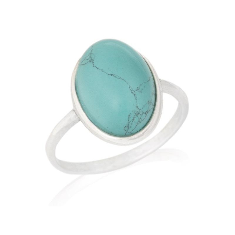 Anello con turchese naturale e argento rodiato, per portare con te un simbolo di eleganza e serenità — foto 1