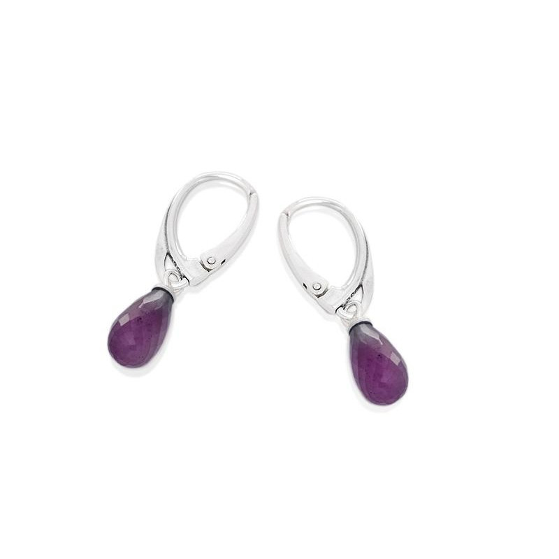 Orecchini di ametista viola in argento rodiato, per ricordare la tua luce interiore — foto 1