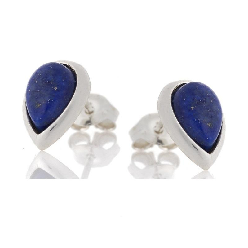 Orecchini in argento rodiato con lapislazzuli blu, per trovare la propria luce — foto 1