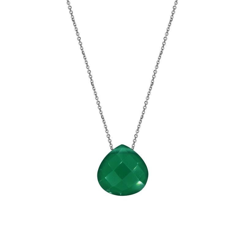 Collana cuore calcedonia verde, per portare l'essenza della natura — foto 1