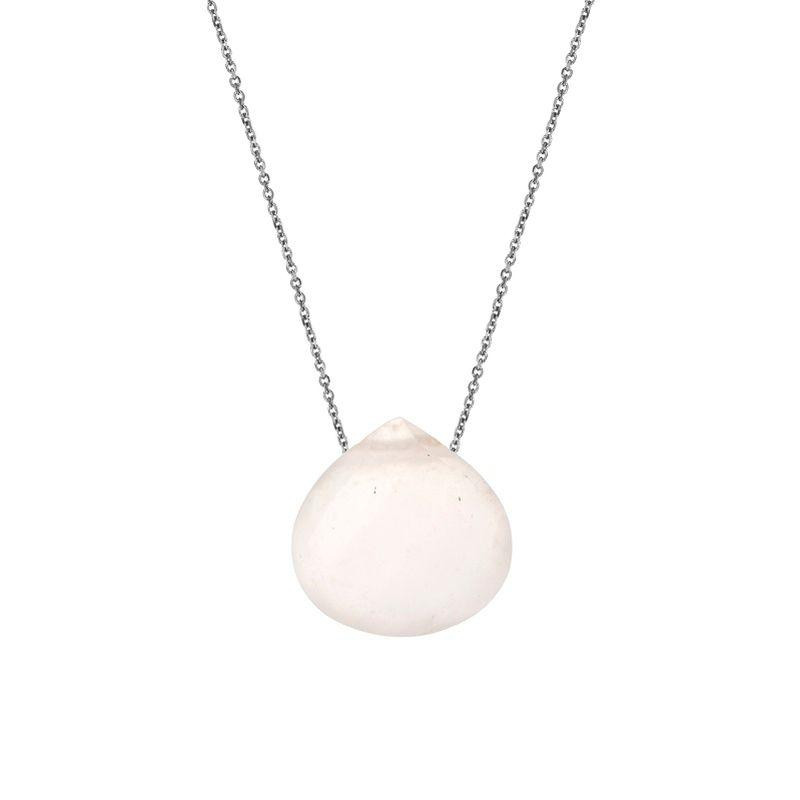 Collana cuore pietra luna rosa, intenzione nobilissima — foto 1