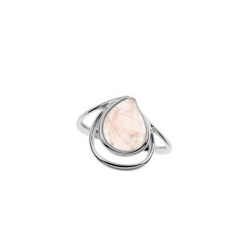 Anello in argento 925 rodiato con quarzo rosa naturale, per accendere dolcezza nel cuore — foto 1
