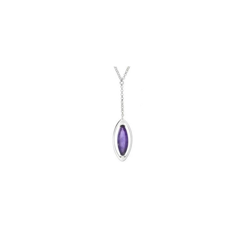 Collana in argento rodiato con ametista viola, per custodire la tua luce interiore — foto 1