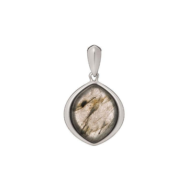 Ciondolo in argento 925 rodiato con labradorite multicolore, per custodire la tua luce — foto 1