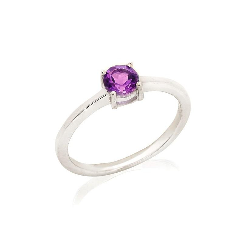 Anello tondo con ametista viola naturale, per portare l'incredibile — foto 1