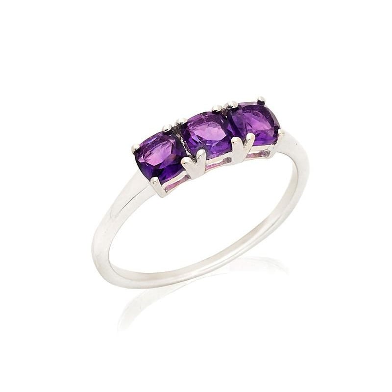 Anello multipietre con ametista viola, per onorare la passione — foto 1