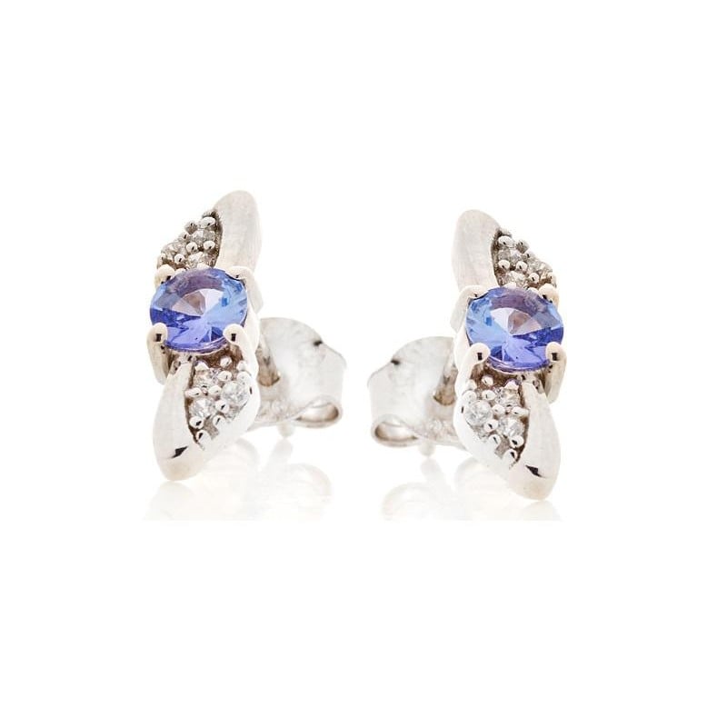 Orecchini in argento 925 rodiato con tanzanite blu naturale, per custodire la tua luce — foto 1